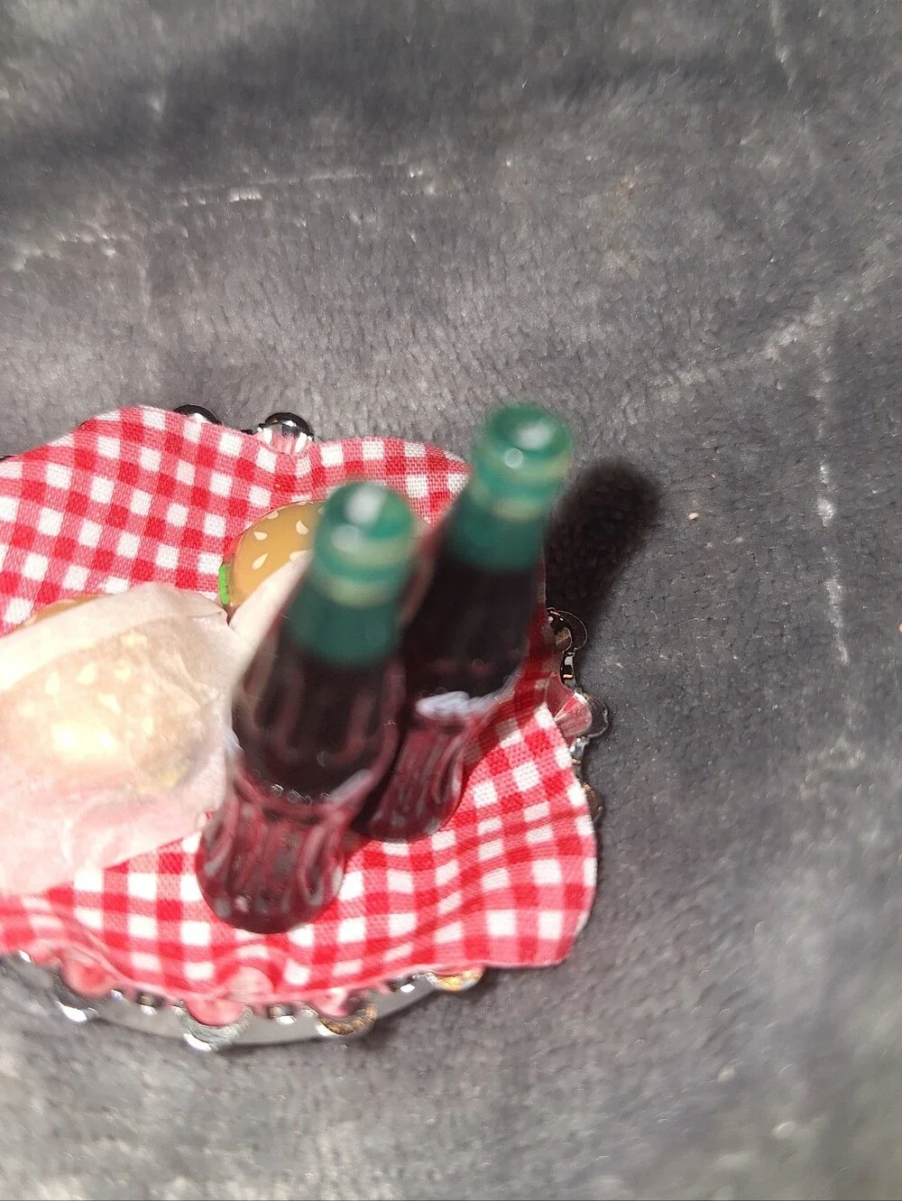 Vintage Minature Coke & Burgers~1998 Coca-Cola Car Hop Waitress Barbie~Dollhouse